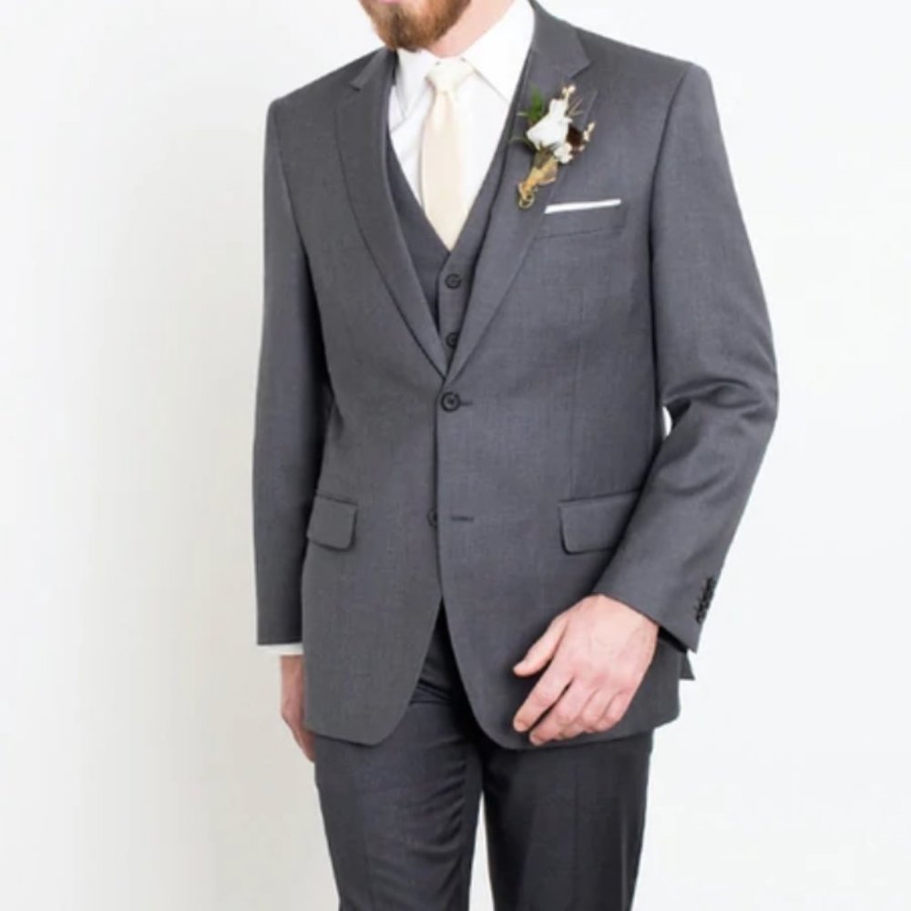 Combatant Gentlemen Charcoal Modern FULL Suit